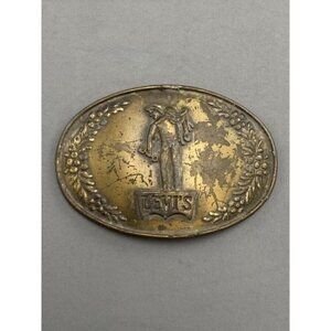Very Rare 1950s Saddle Man Levis Belt Buckle Brass - Vintage Cowboy Buckle